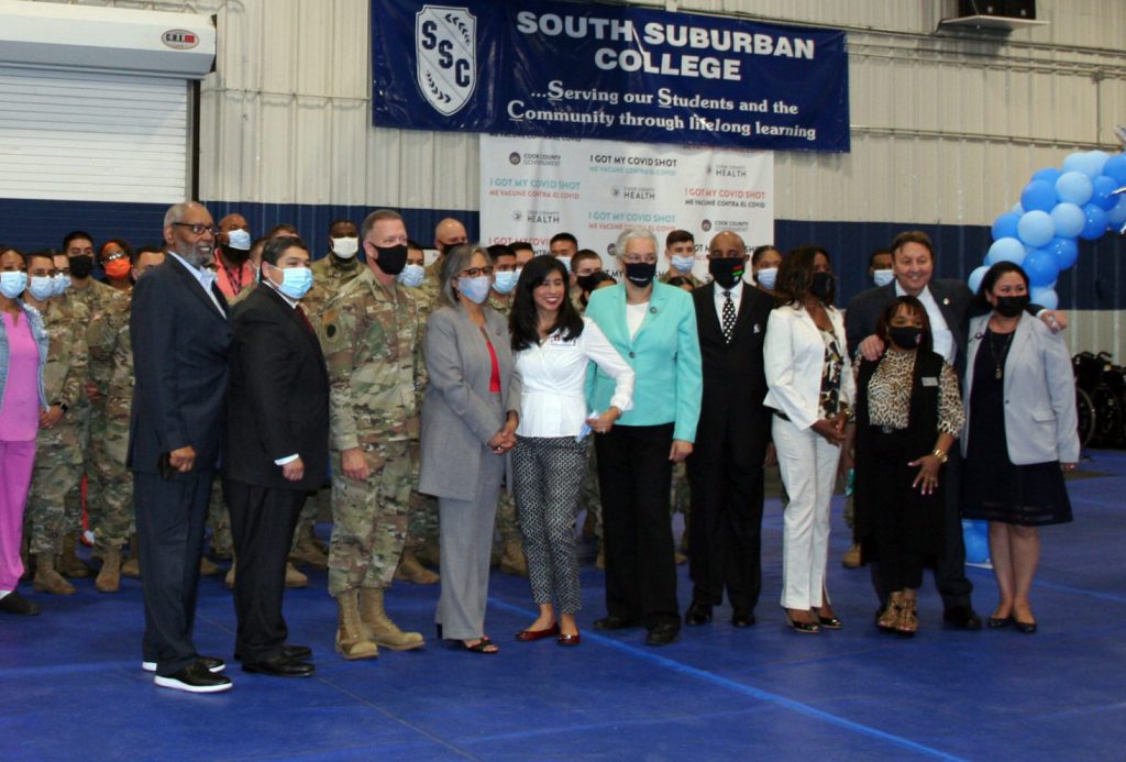 Photo of the SSV Mass Vaccination Site team and CCH officials