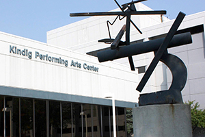 A featured photo of the exterior of the Performing Arts Center